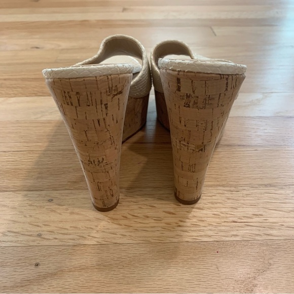 Veronica Beard White Python High Cork Wedges Size 8 M - Picture 6 of 9